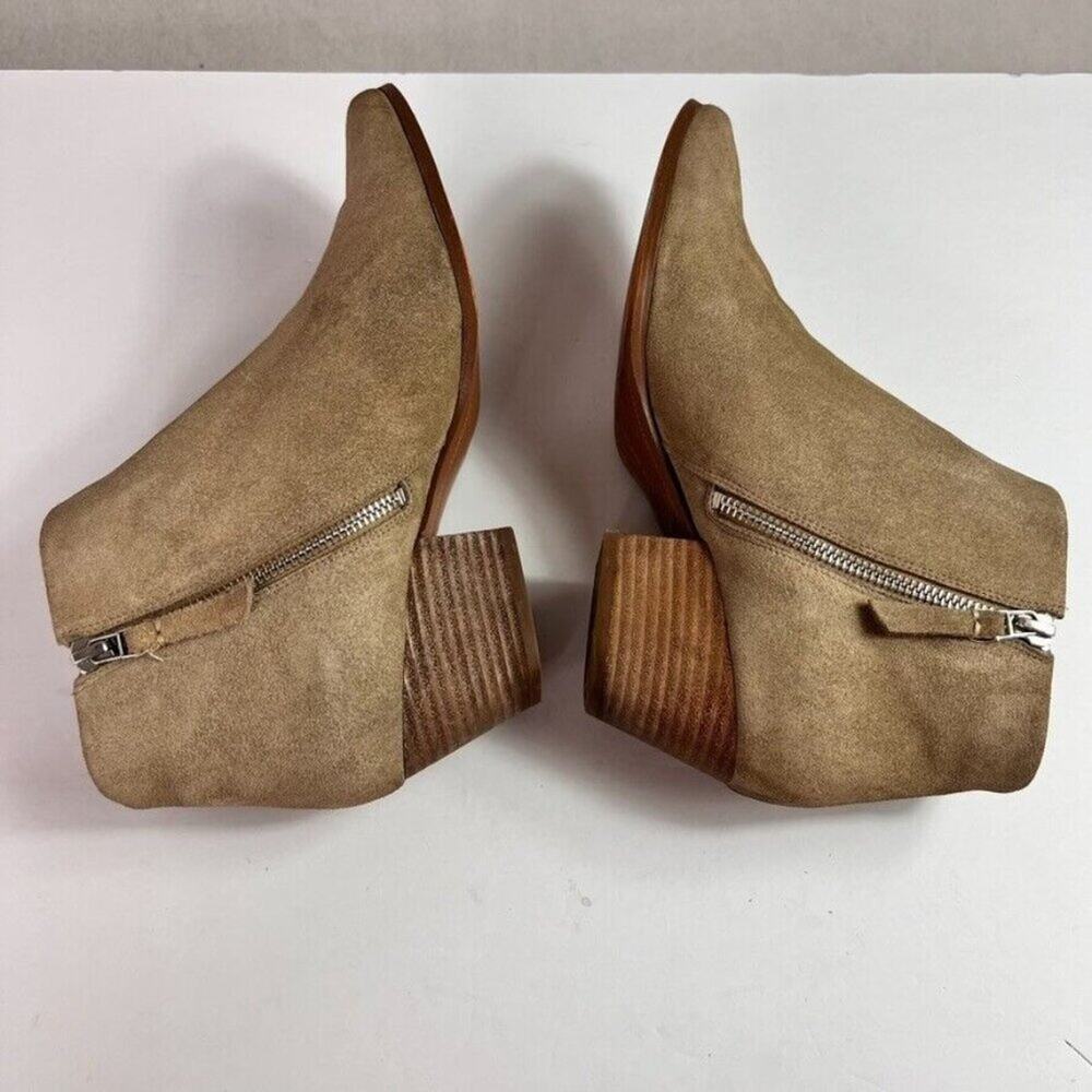 Banana Republic Boots Womens 9M Brown Suede Zip Ankle Staked Western Heel